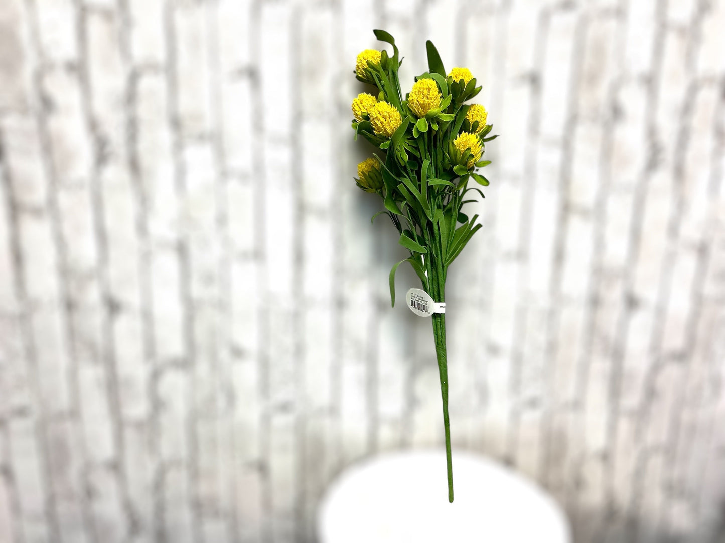 Yellow Artificial Flocked Thistle Bush, 18”, MTF23665