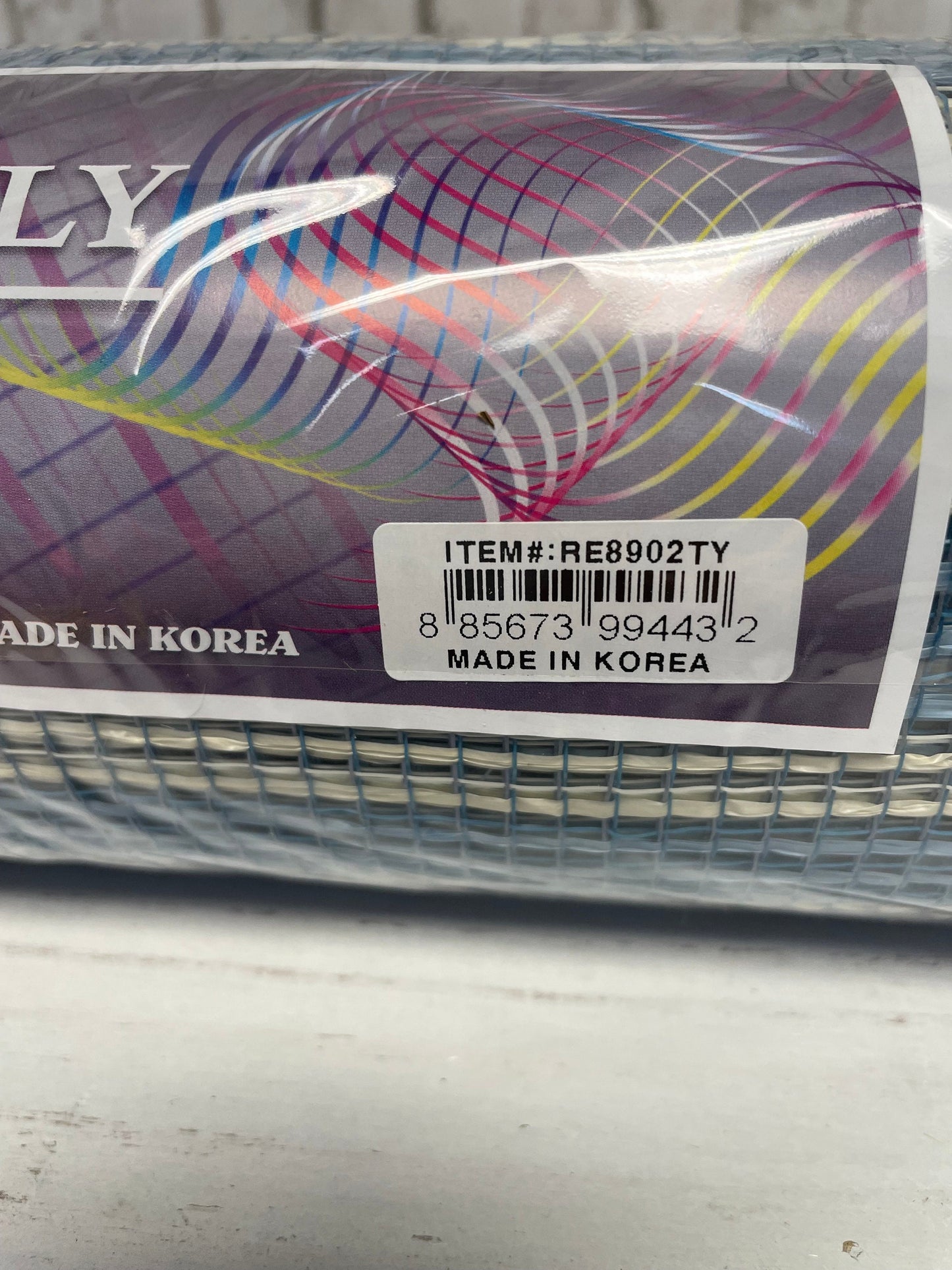Denim blue and cream vertical stripe fabric mesh, RE8902TY, everyday mesh, blue mesh, spring fabric mesh, summer mesh