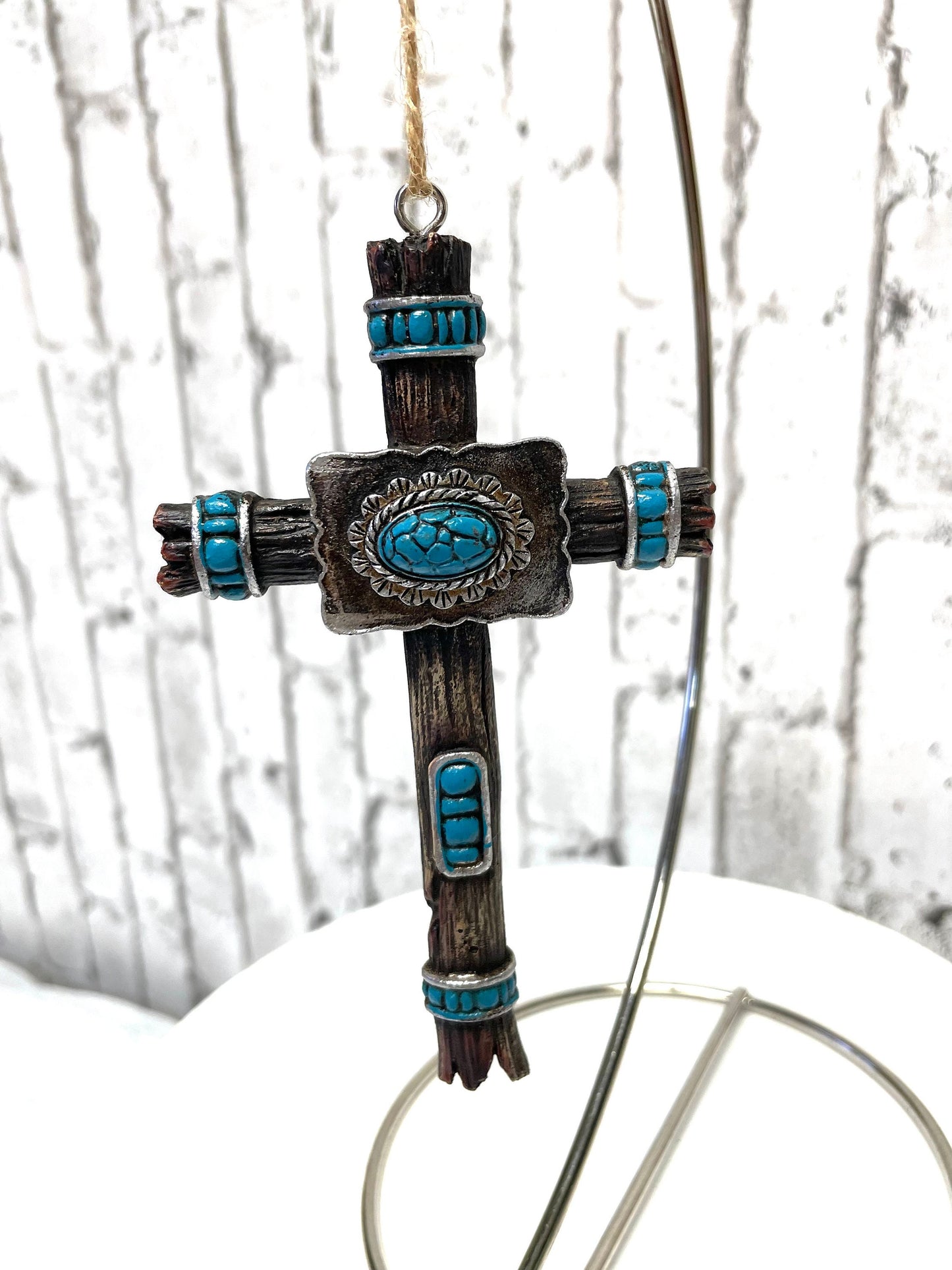 cross wreath attachment or embellishment, Christmas ornament, unique gift