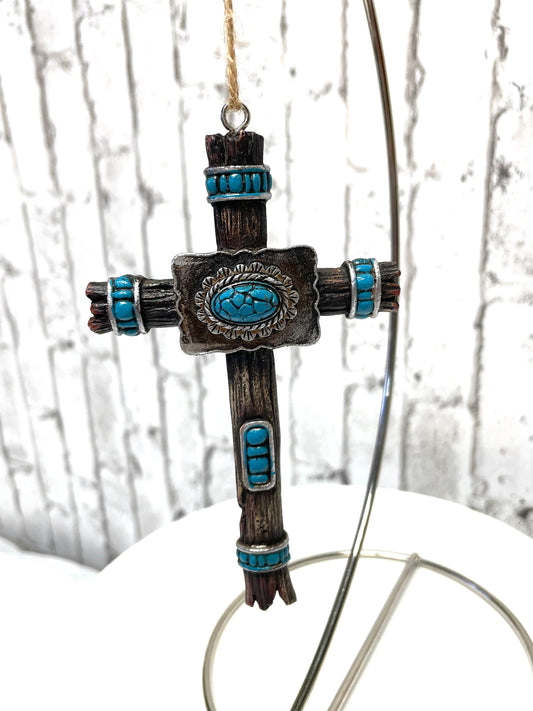 cross wreath attachment or embellishment, Christmas ornament, unique gift