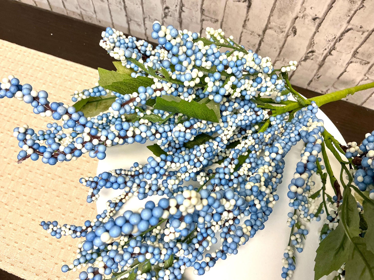 Blue Sky Berry Bundle, 22”, Blue and White Berrys, MTF24503