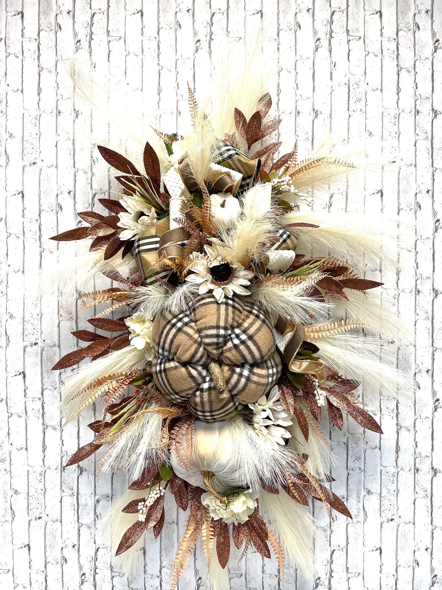 boho fall pumpkin wreath, boho fall decor, neutral fall boho wreath, neutral boho fall decor, fall pumpkin wreath, neutral fall decor, gift