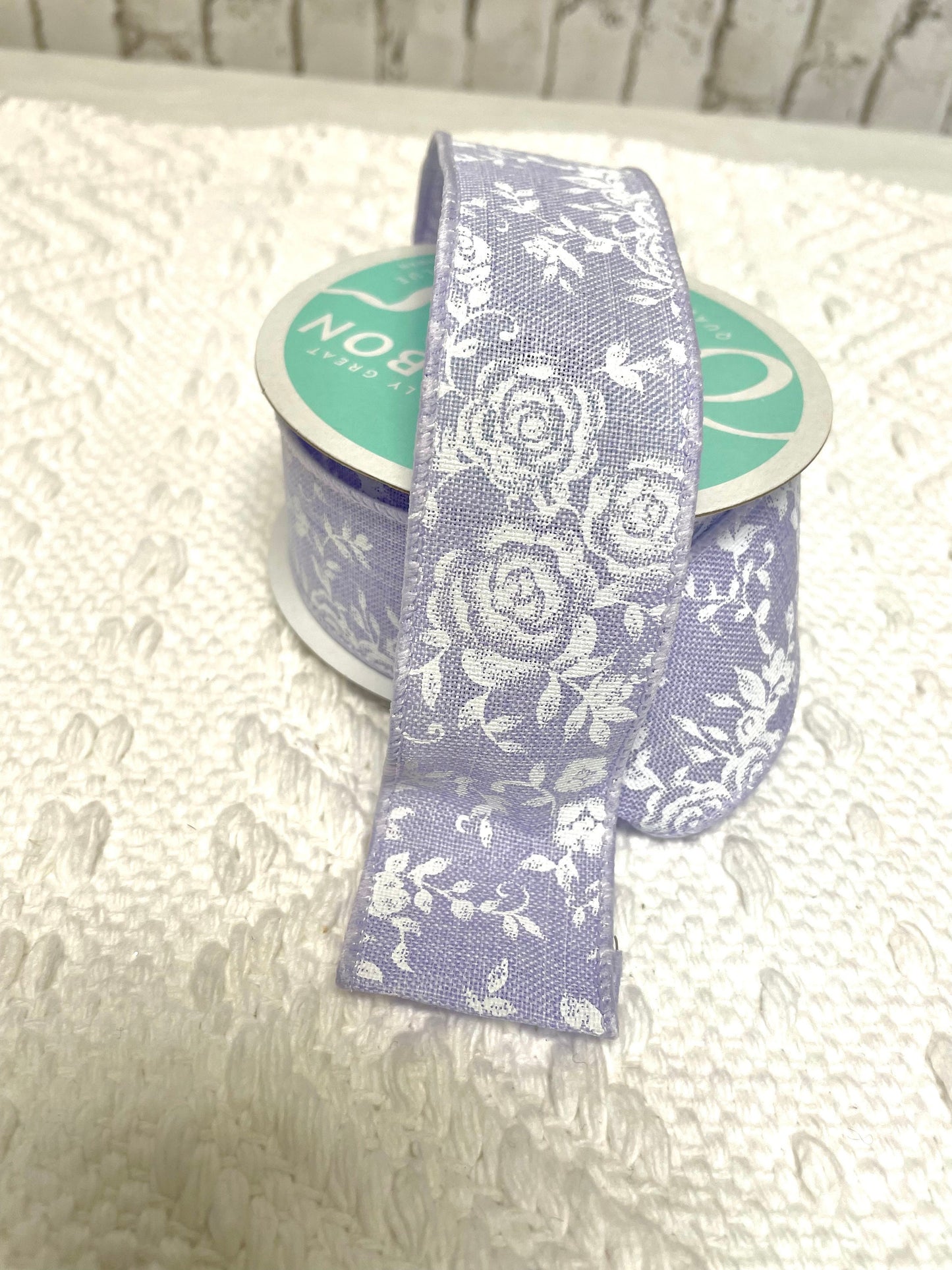 Lavender mini rose burlap ribbon, RGC186013