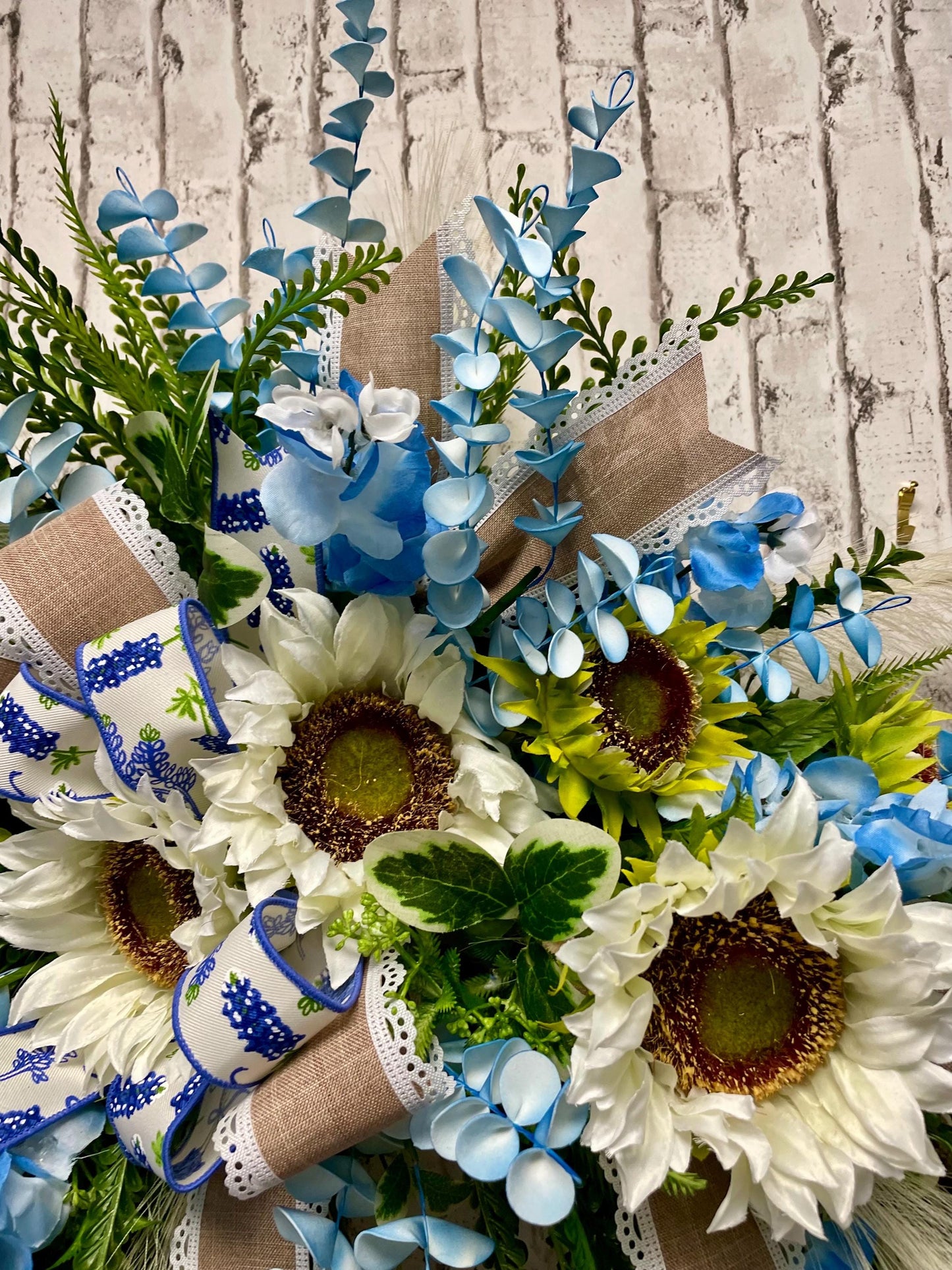 rope wreath, used lariat wreath, authentic lasso wreath, blue bonnet wreath, sunflower wreath, farmhouse wreath, free shipping