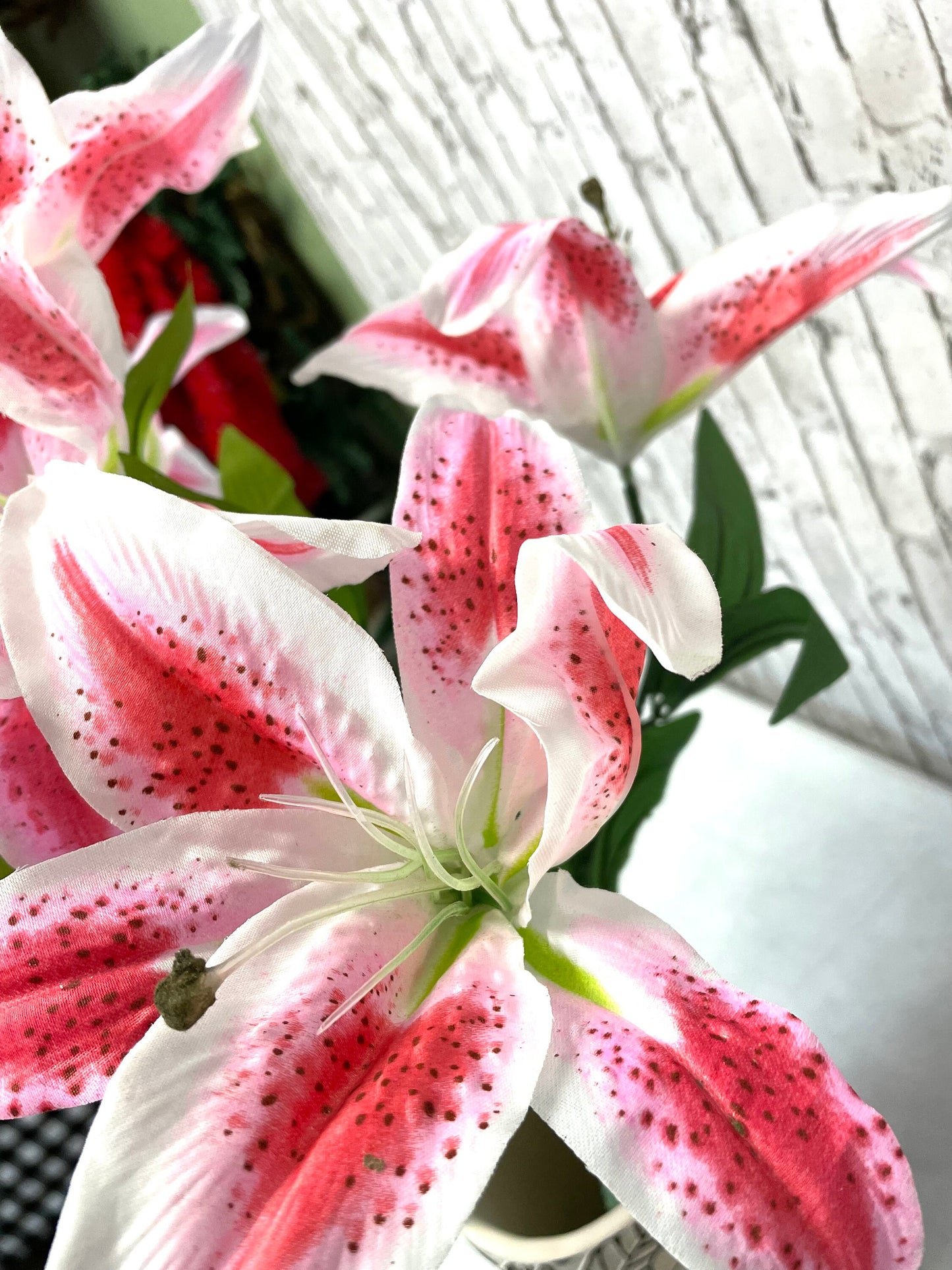 Lily bush, 35022RU, stargazer Lily bush, silk Lily bush, silk stargazer Lily bush, spring Lily bush