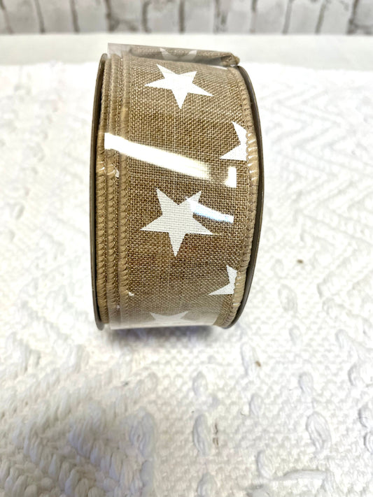 Patriotic star ribbon, burlap ribbon, RGA1115N2