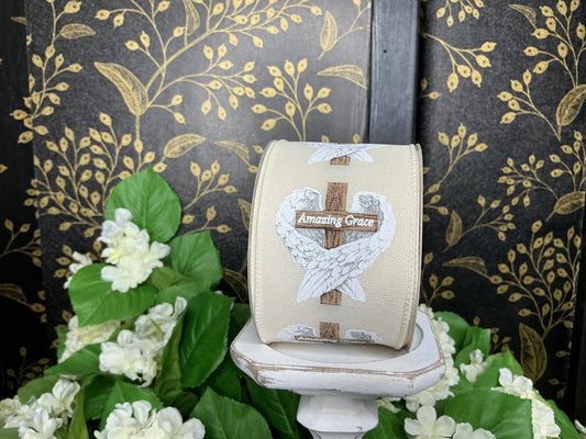 Amazing Grace with Cross and Wings