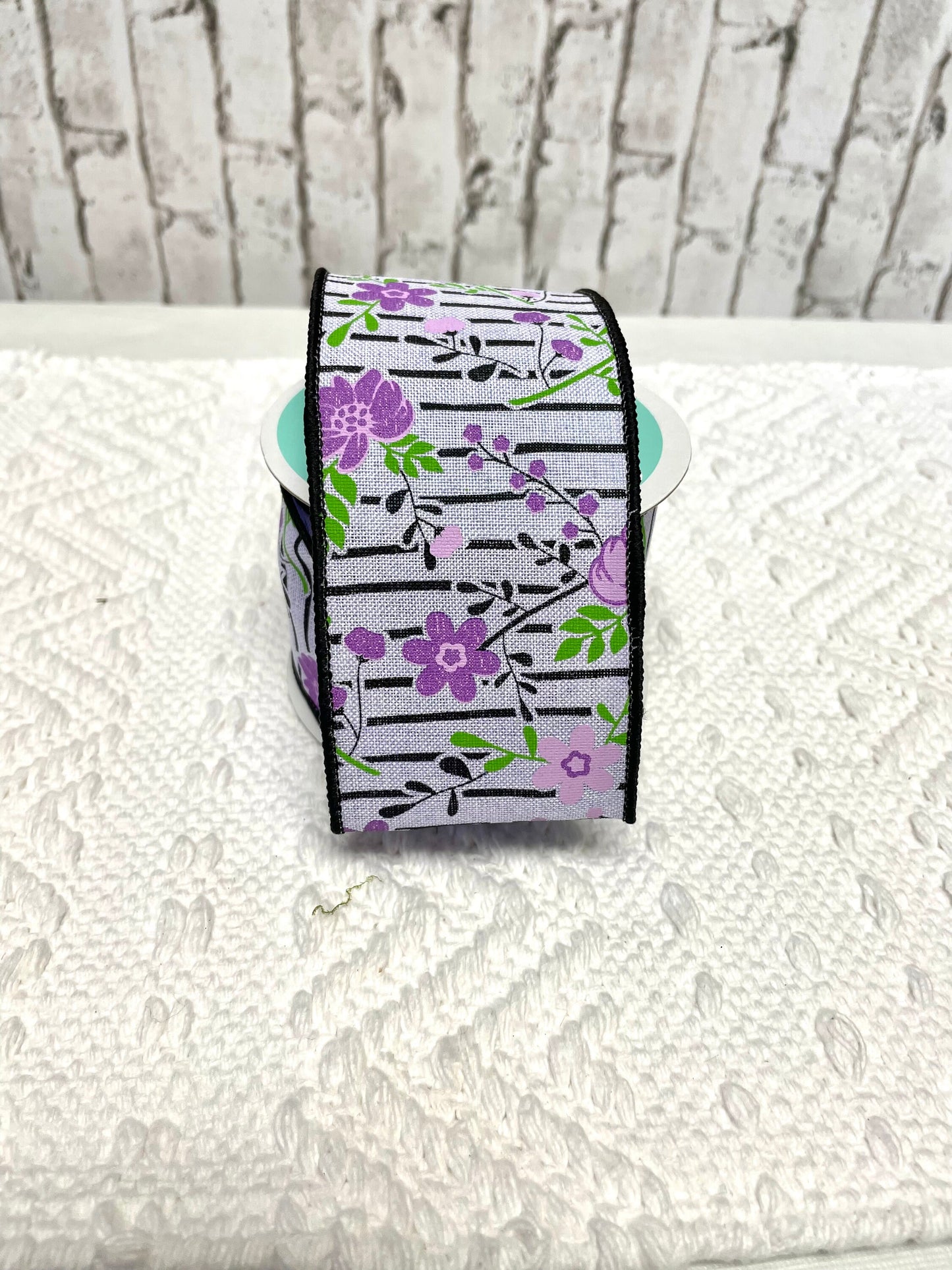 Lavendar floral lines burlap, Lavendar ribbon, floral ribbon,RGA175613