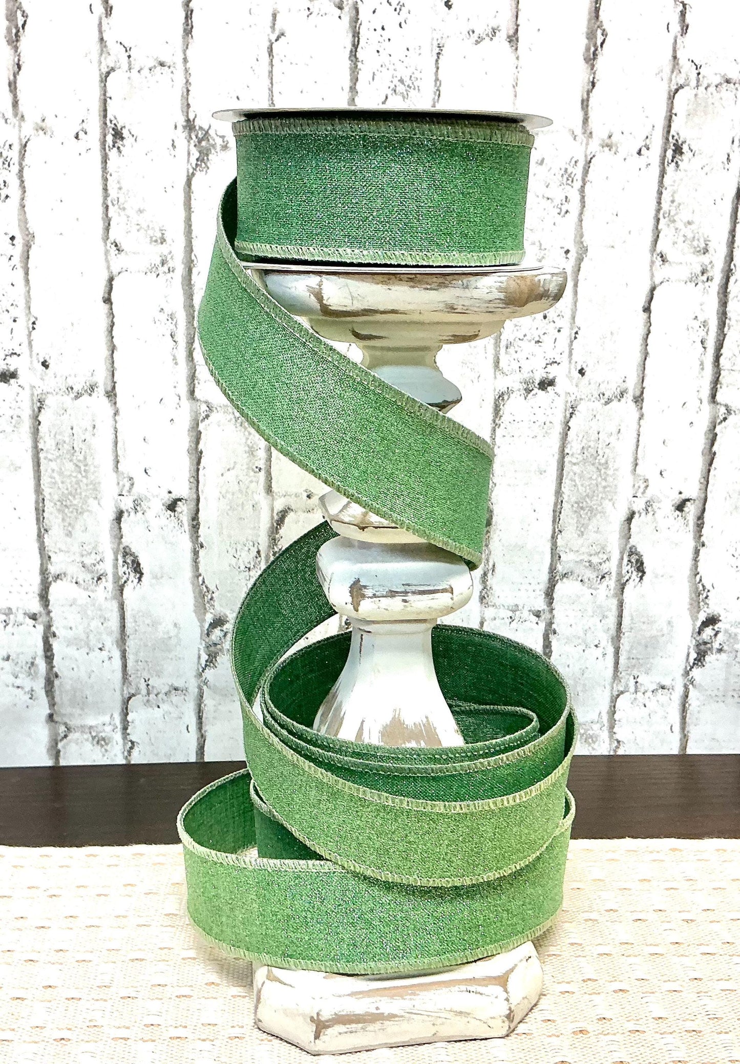Sage Green Shimmer Ribbon, 1.5” x 10YD, Wired, RGE138089