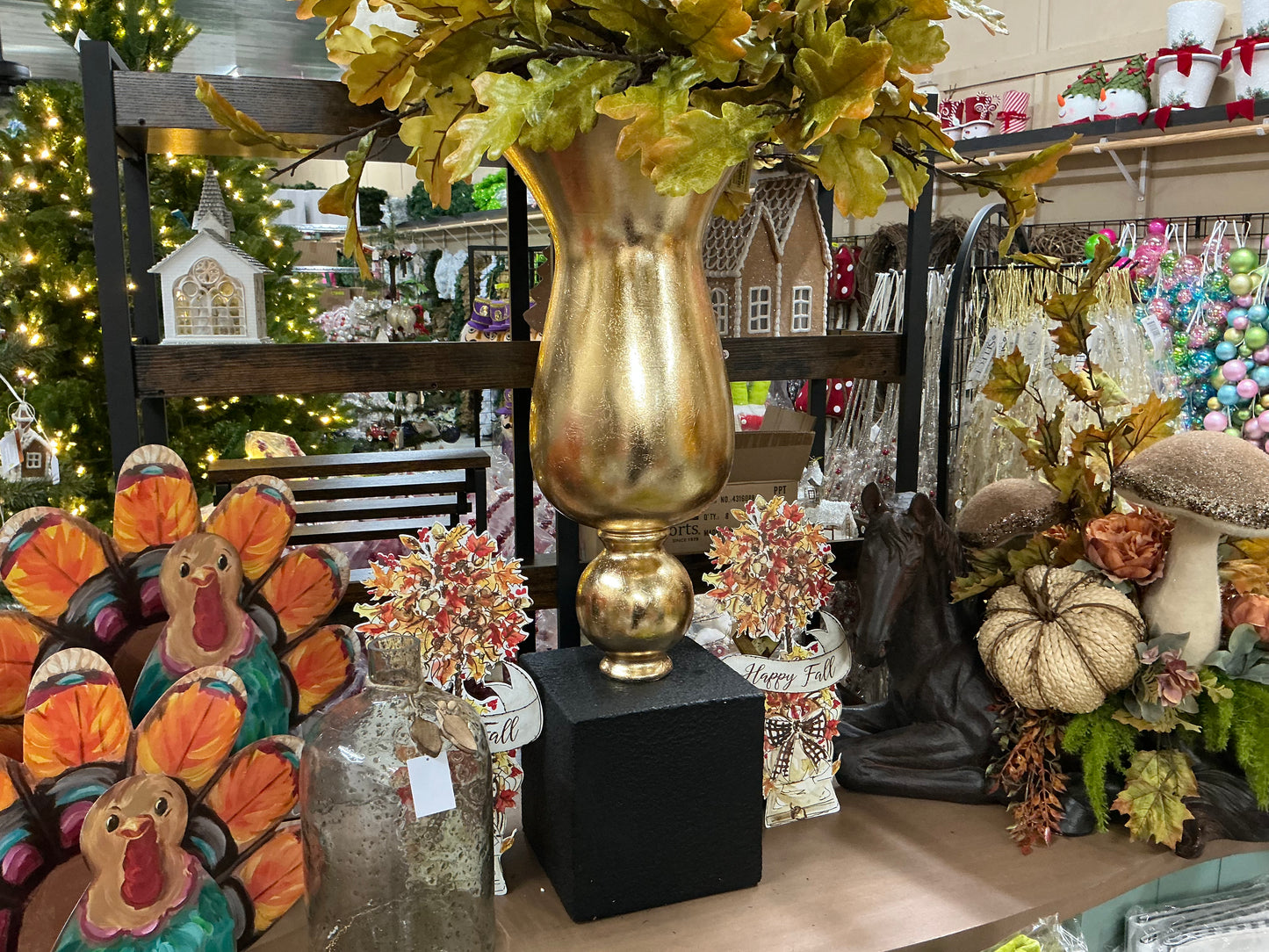 Gold Urn on square base, Mark Roberts