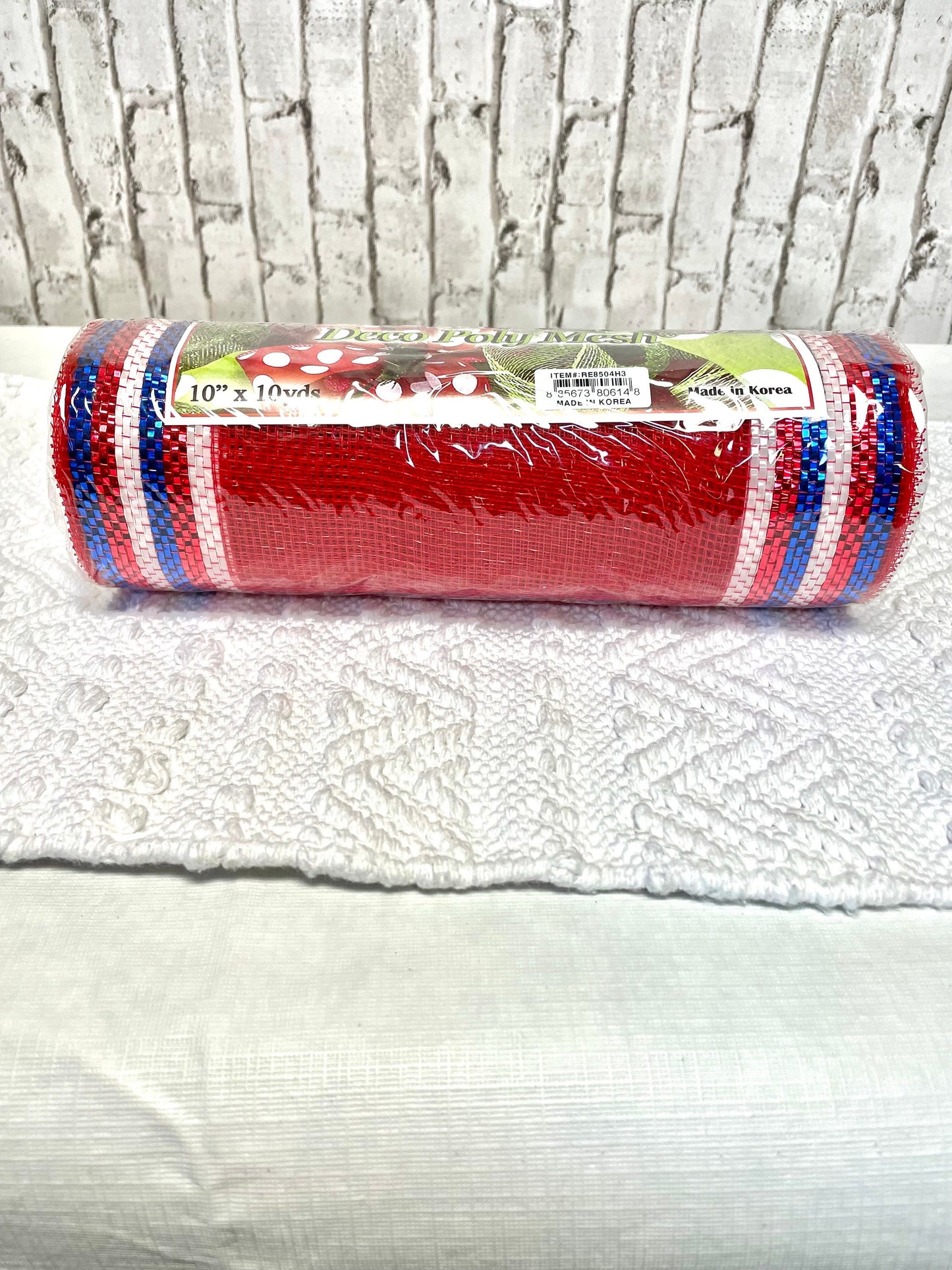 Red patriotic mesh, red border mesh, red white blue striped mesh,RE8504H3,