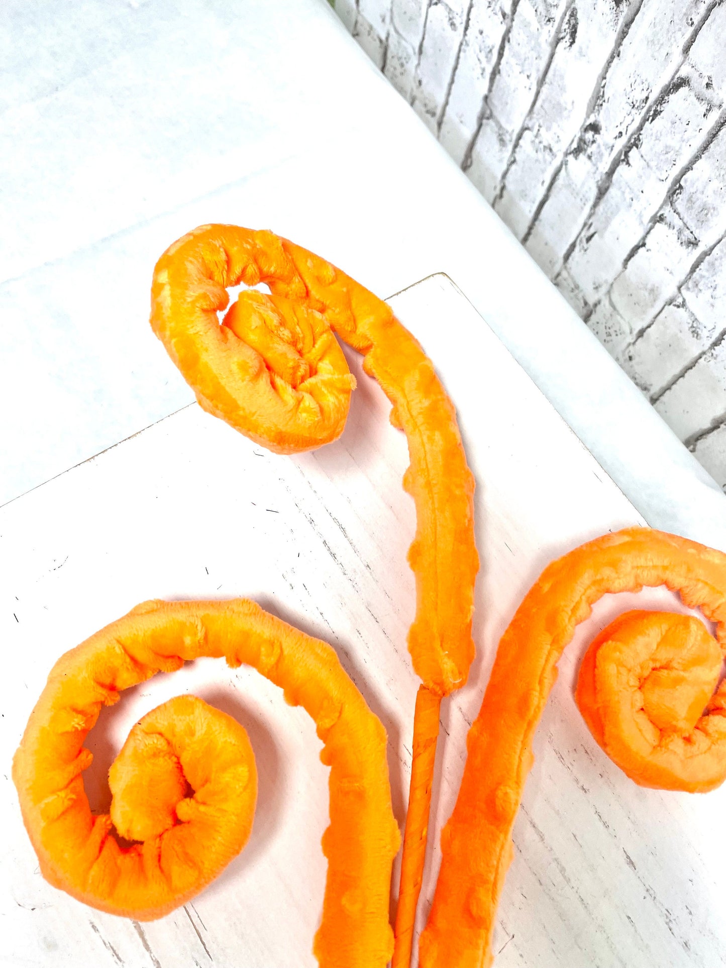 Orange curly spray, 63390OR, curly spray, orange spray, Easter curly spray, spring curly spray, summer curly spray, Halloween curly spray