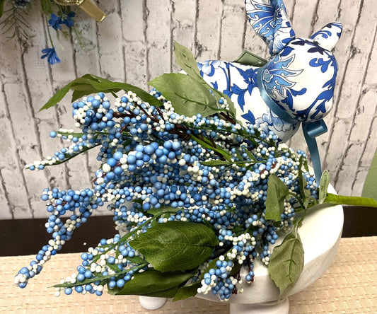 Blue Sky Berry Bundle, 22”, Blue and White Berrys, MTF24503