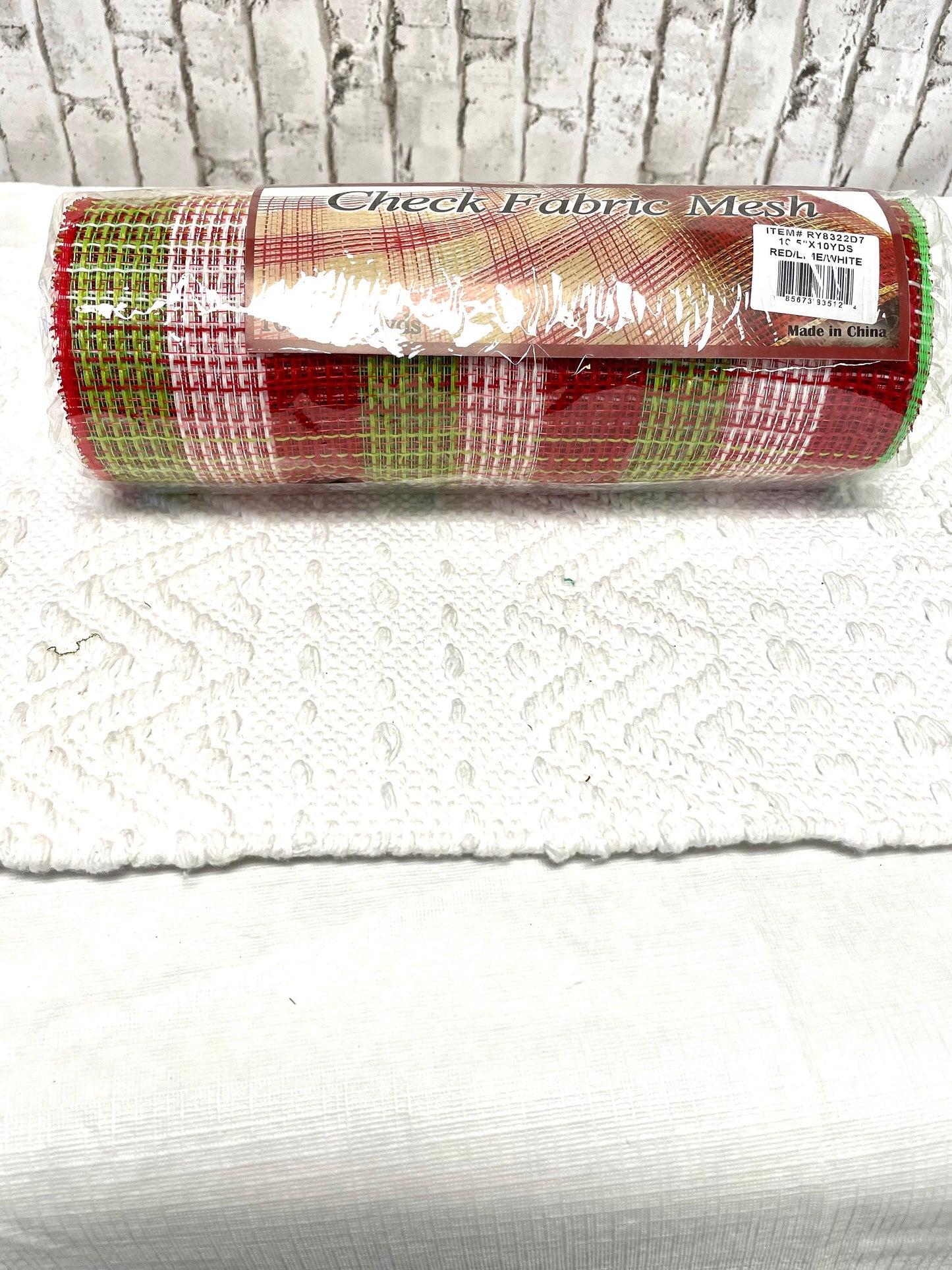 Small check mesh, Christmas mesh, red white and green mesh, RY8322D7