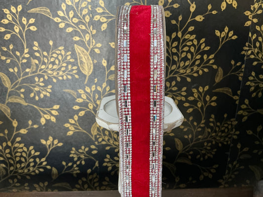 Shimmering Gems Ribbon, Red, Farrisilk, RC177-02