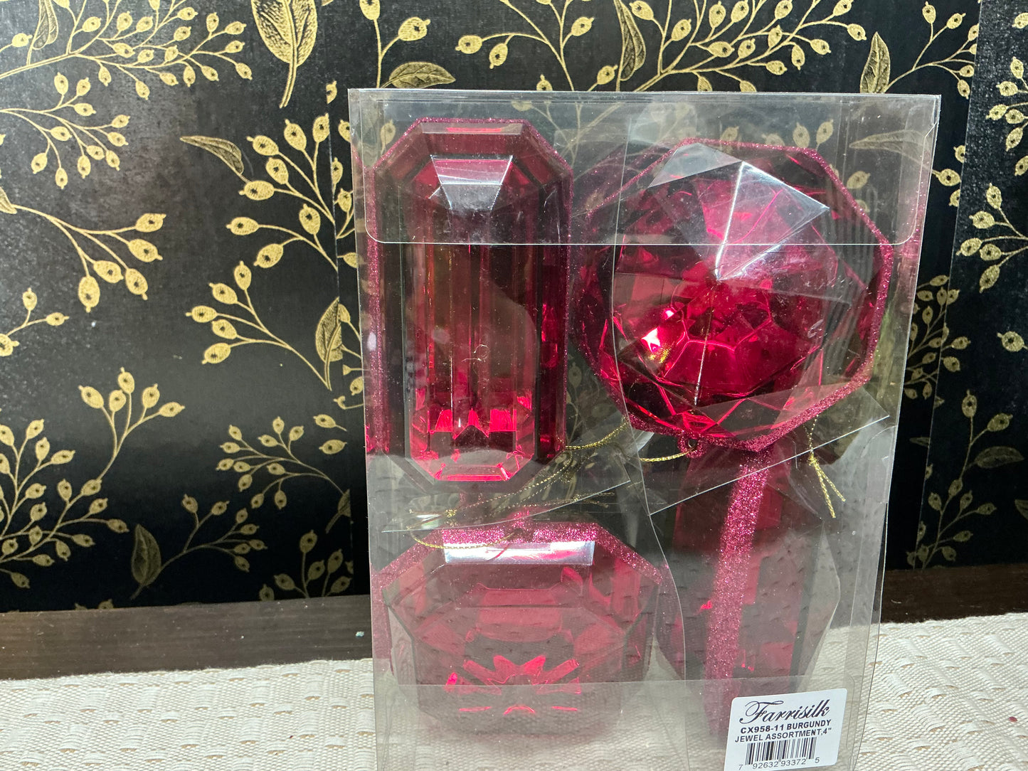 Burgundy Jewel/Gem Box, Farrisilk, CX958-11