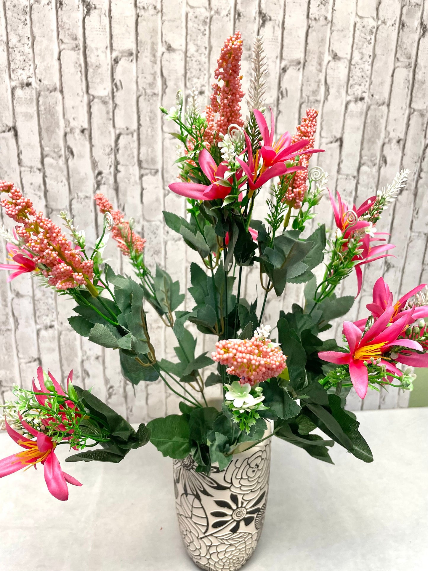 Pink foxtail bush, 62409PK, foxtail bush, spring silk flower bush, pink silk flower bush, fliller silk flower bush, filler bush
