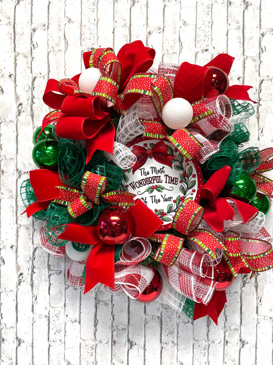 Christmas wreath, Christmas door hanger, door hanger, door wreath, holiday wreath, holiday decor, free shipping.