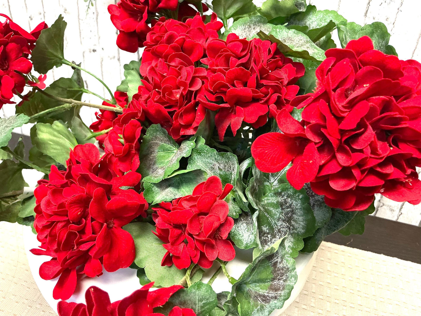 Hanging Summer Geranium Plant X12, 22”, Real Touch, Red Geranium, MTF21533