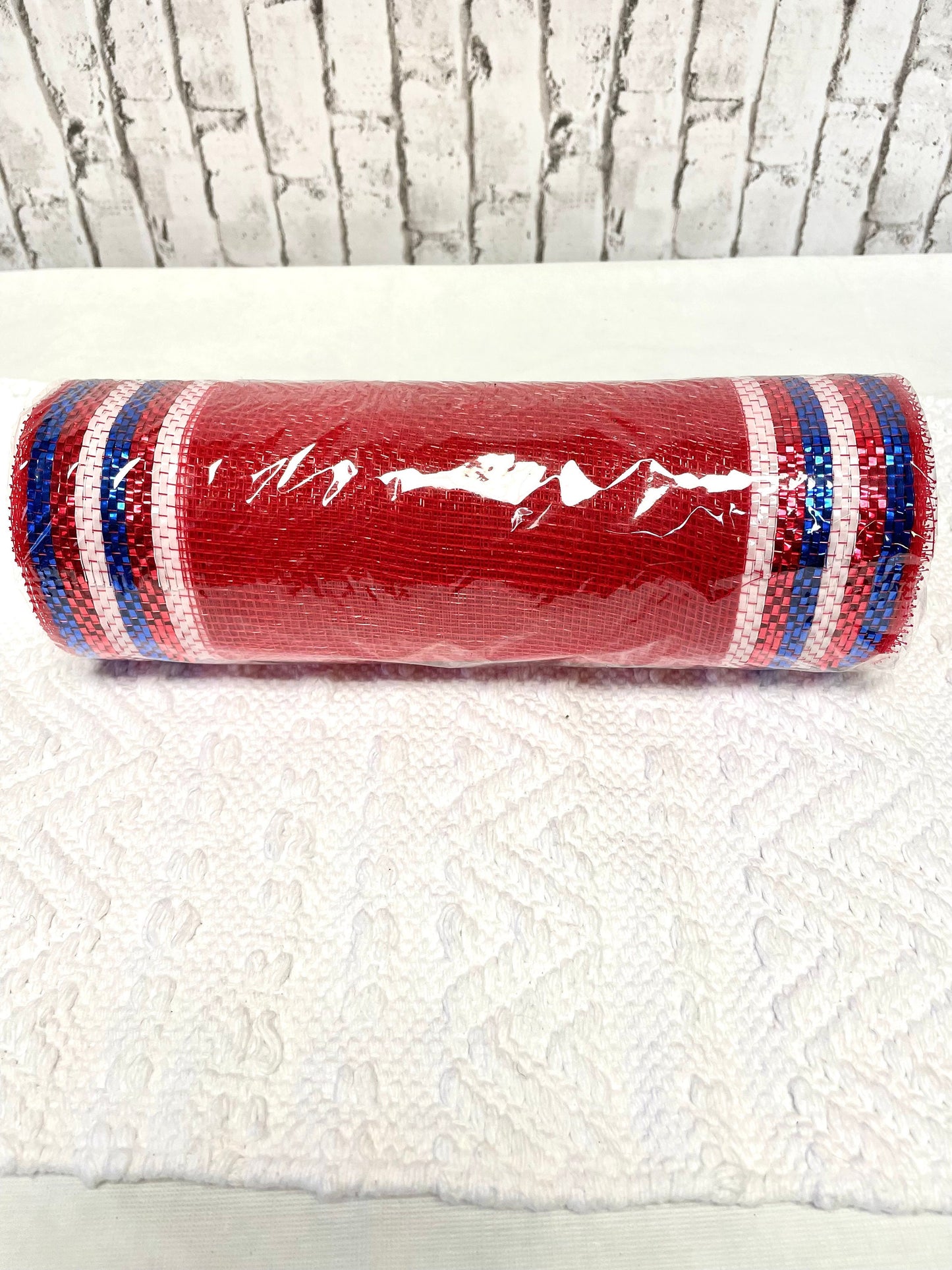 Red patriotic mesh, red border mesh, red white blue striped mesh,RE8504H3,