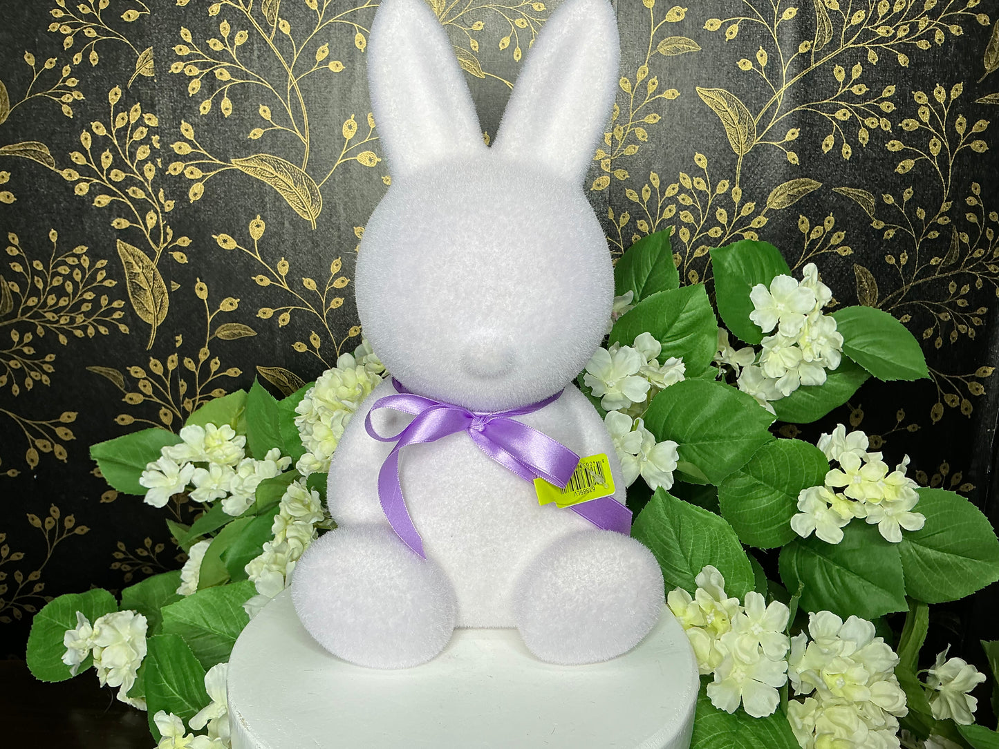 Lavender Flocked Bunny - 63989LV