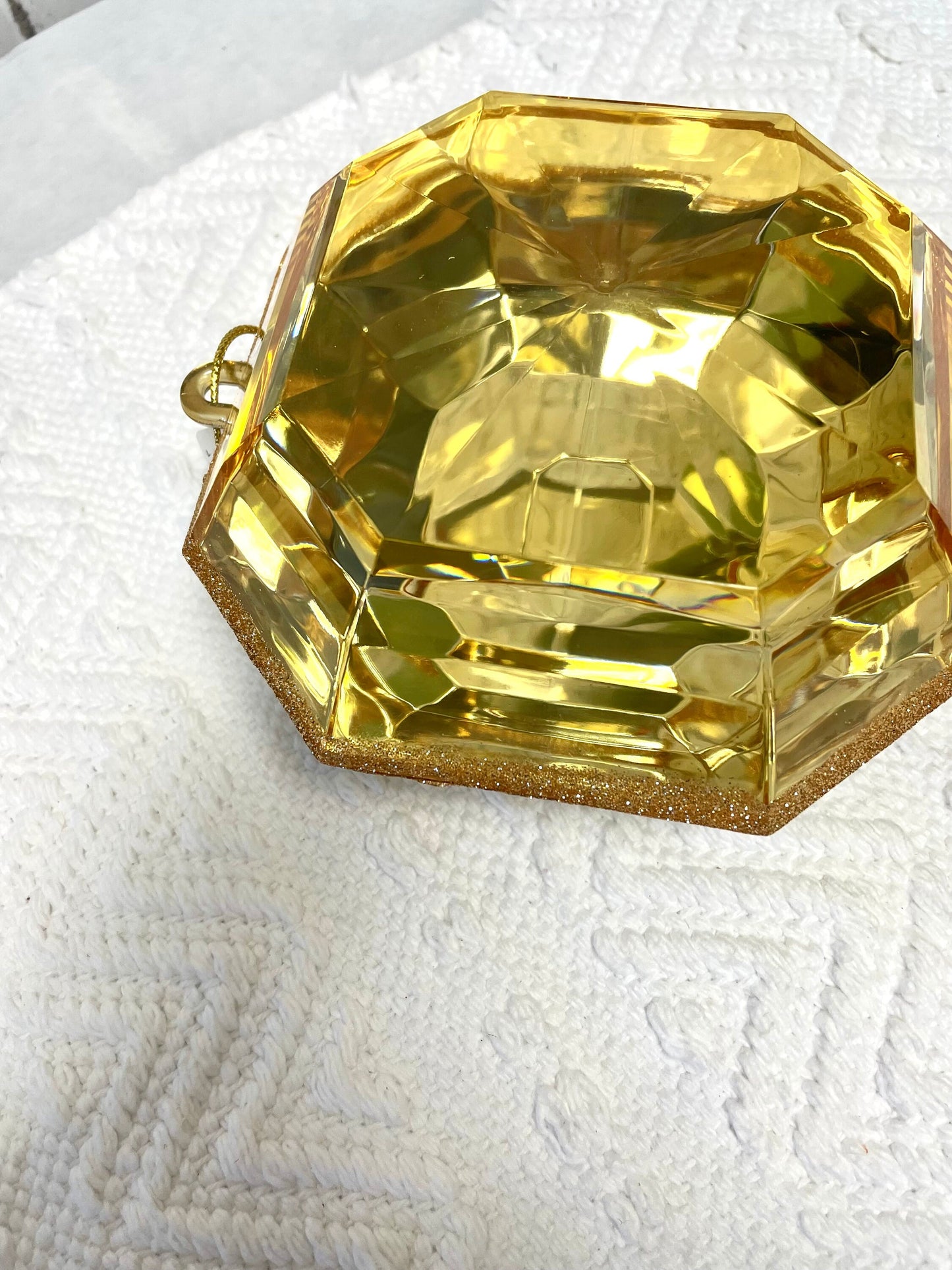 Gold jewel, #185332, 6 inch gold jewel, square gold jewel embellishment
