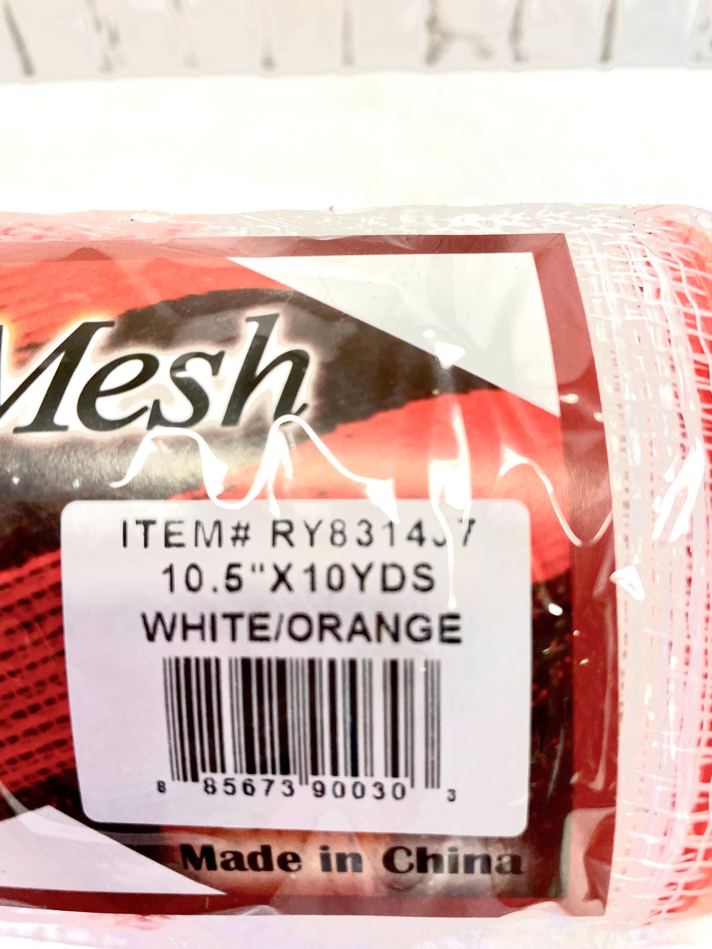 Halloween mesh, RY8314J7, orange white wide stripe mesh, Easter Mesh