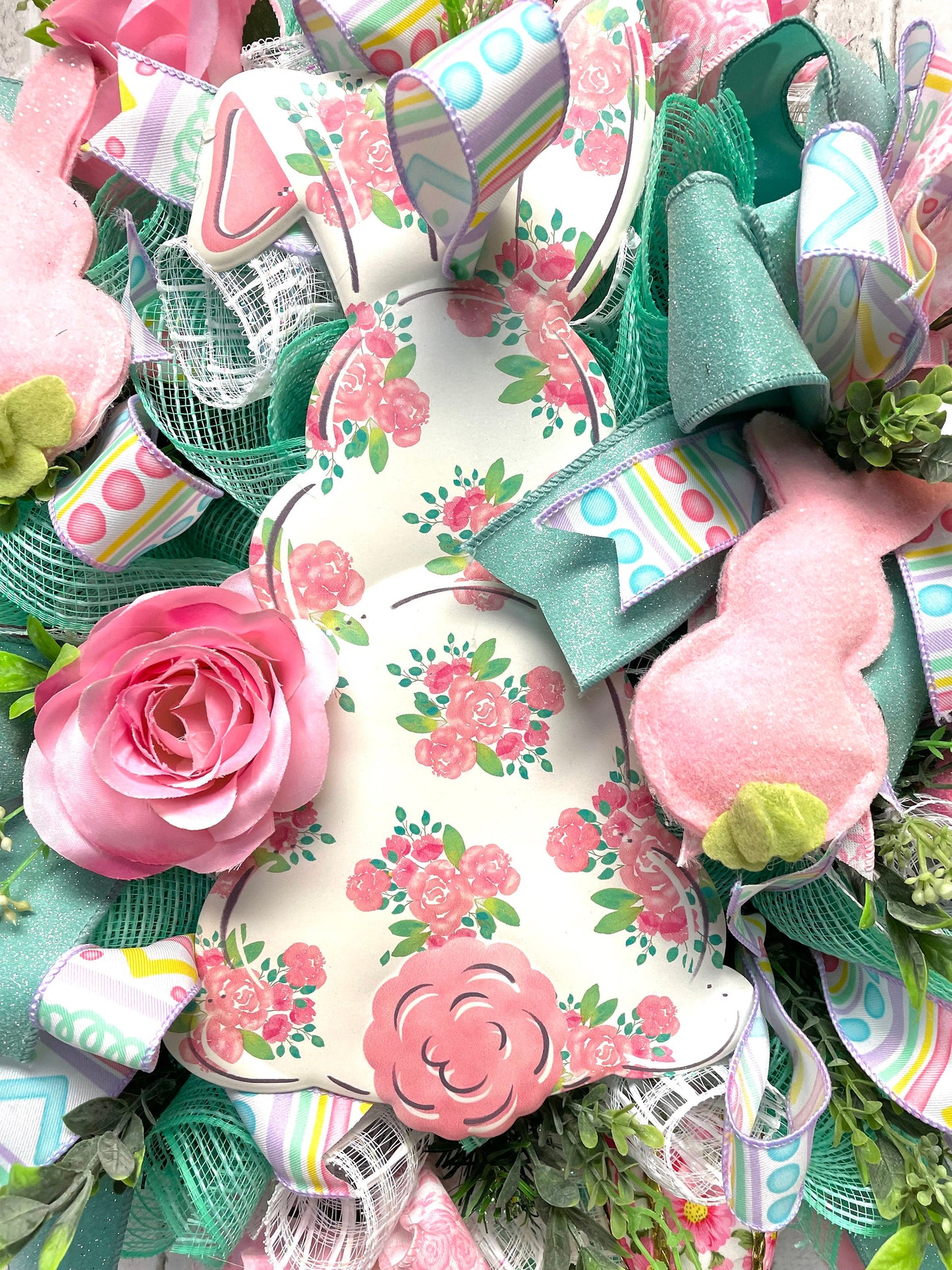 Easter wreath, Easter decor, Easter door hanger, bunny wreath,  bunny decor, bunny door hanger, housewarming gift, shipping included in pric