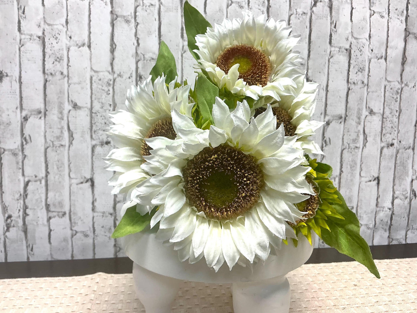 White Sunflower bush, 16”, 5698-W
