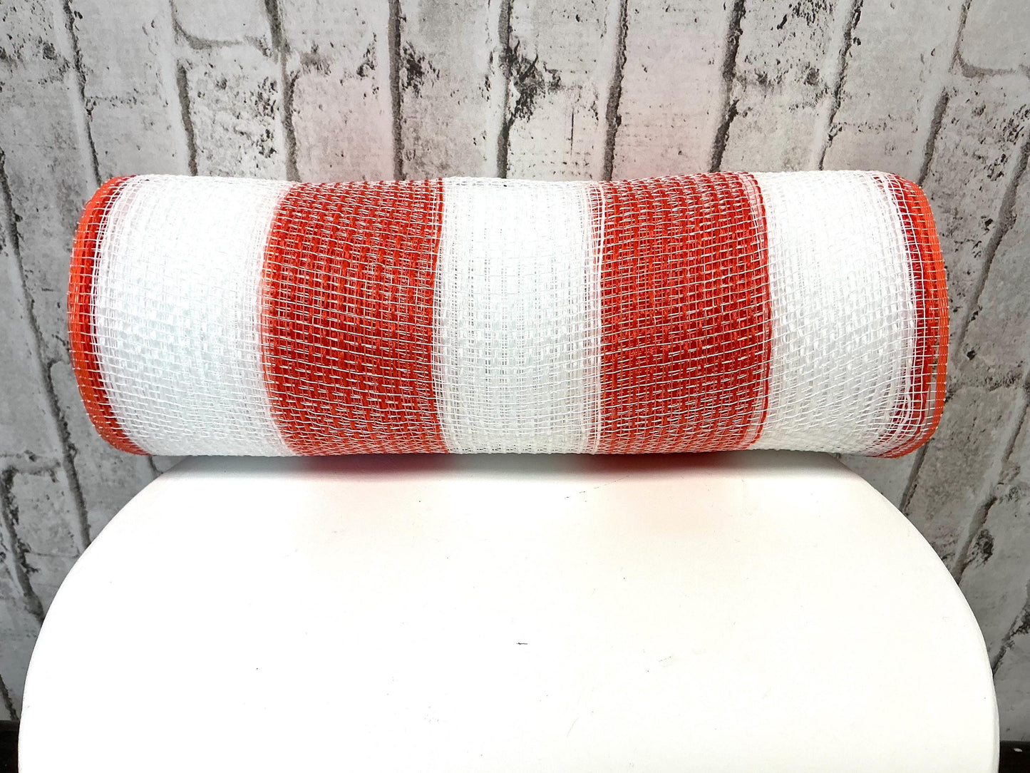 Halloween mesh, RY8314J7, orange white wide stripe mesh, Easter Mesh