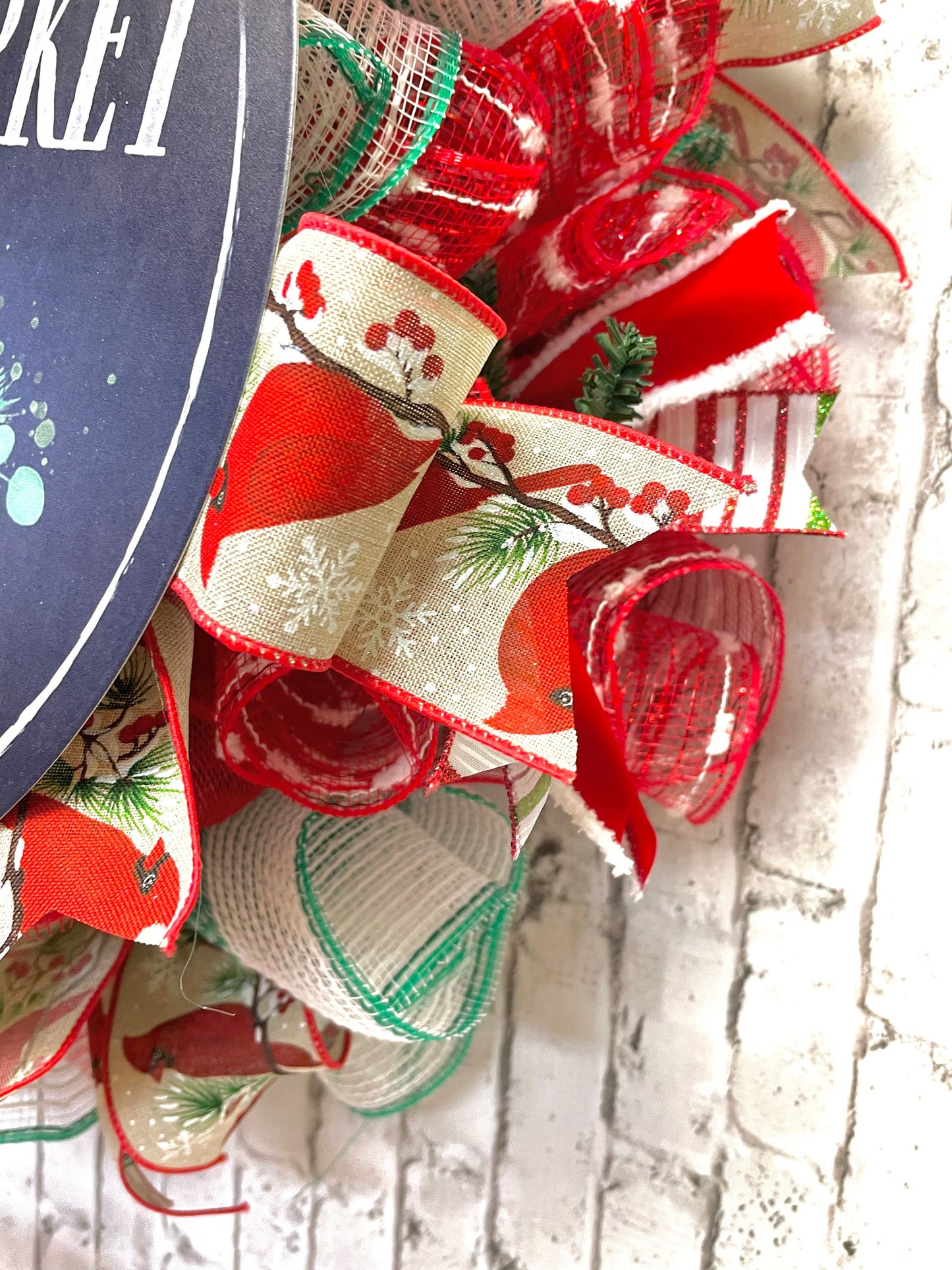 Christmas wreath with flower market sign, Christmas wreath, flower market wreath, Christmas decor, free shipping
