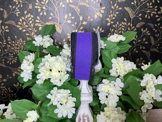 Purple ribbon with black lace - RGA1542YR
