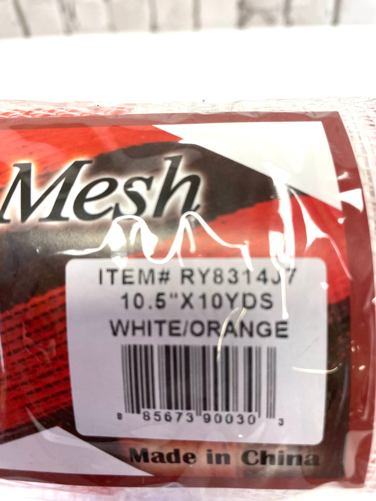 Halloween mesh, RY8314J7, orange white wide stripe mesh, Easter Mesh