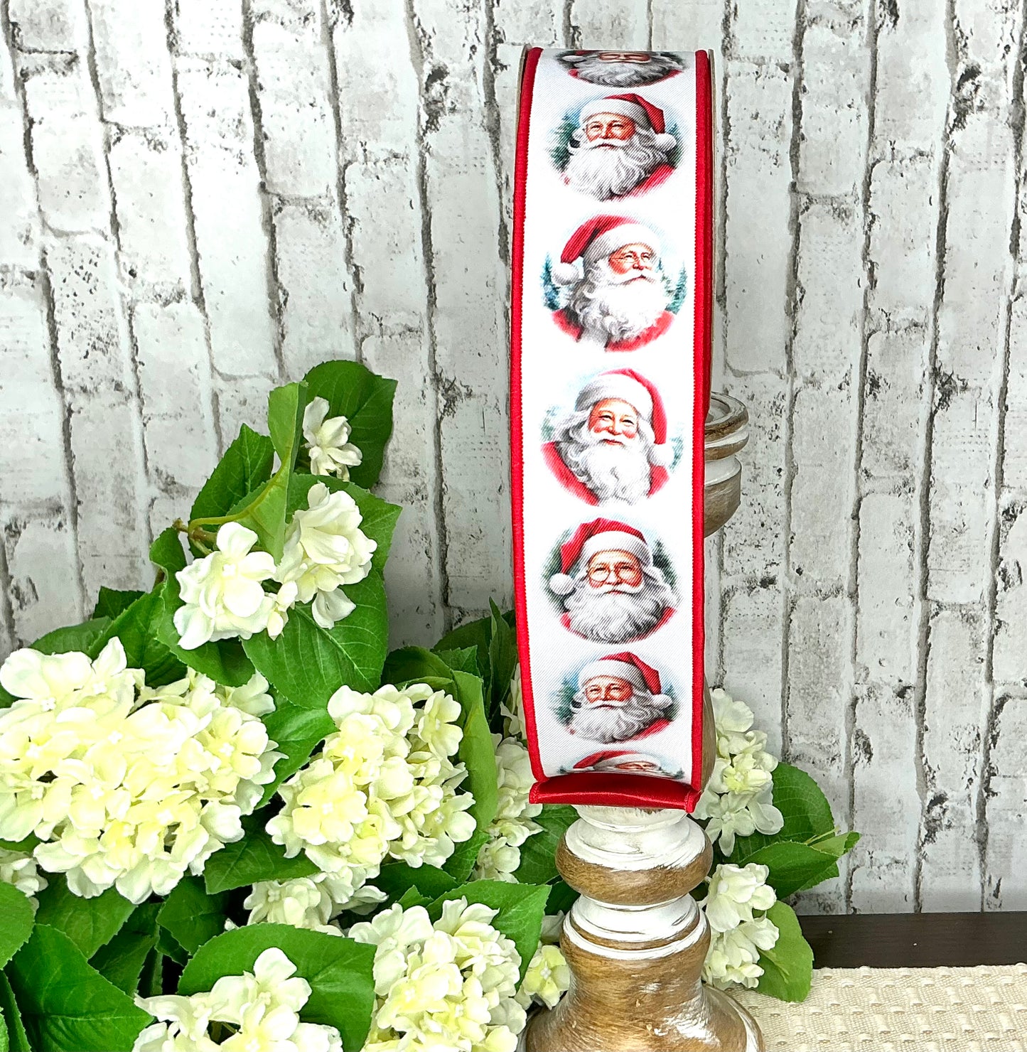 Santa Ribbon, white Santa, D’Lux Designer ribbon, LX110527