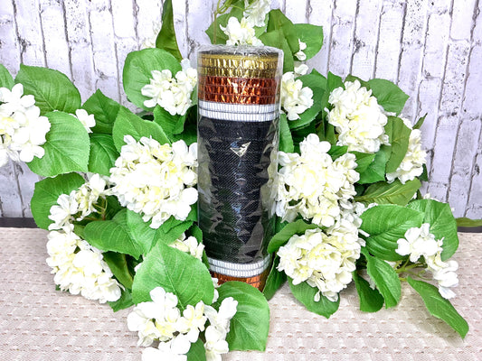 Black Mesh with White/orange/gold border, RY5041FW