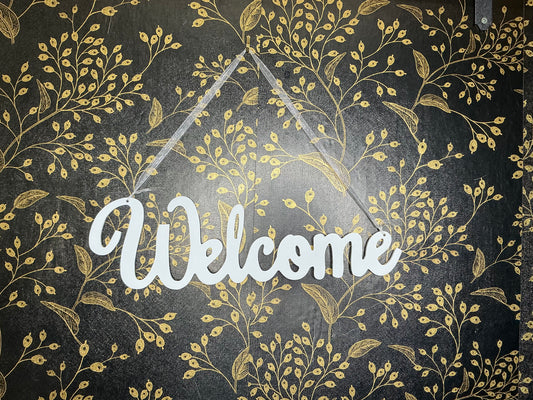 Welcome Sign, Wreath Attachment