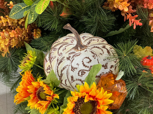 Brown and white pumpkin, Round Top Collection
