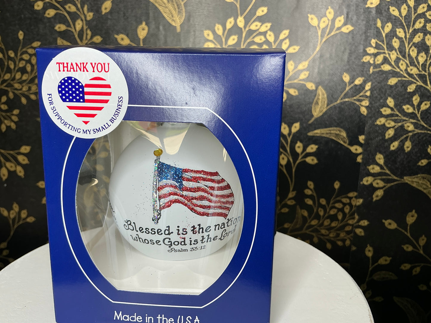 Flag Scripture Ornament