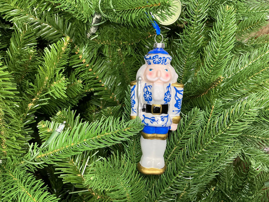 Blue and White Nutcracker Ornament, MTX76948