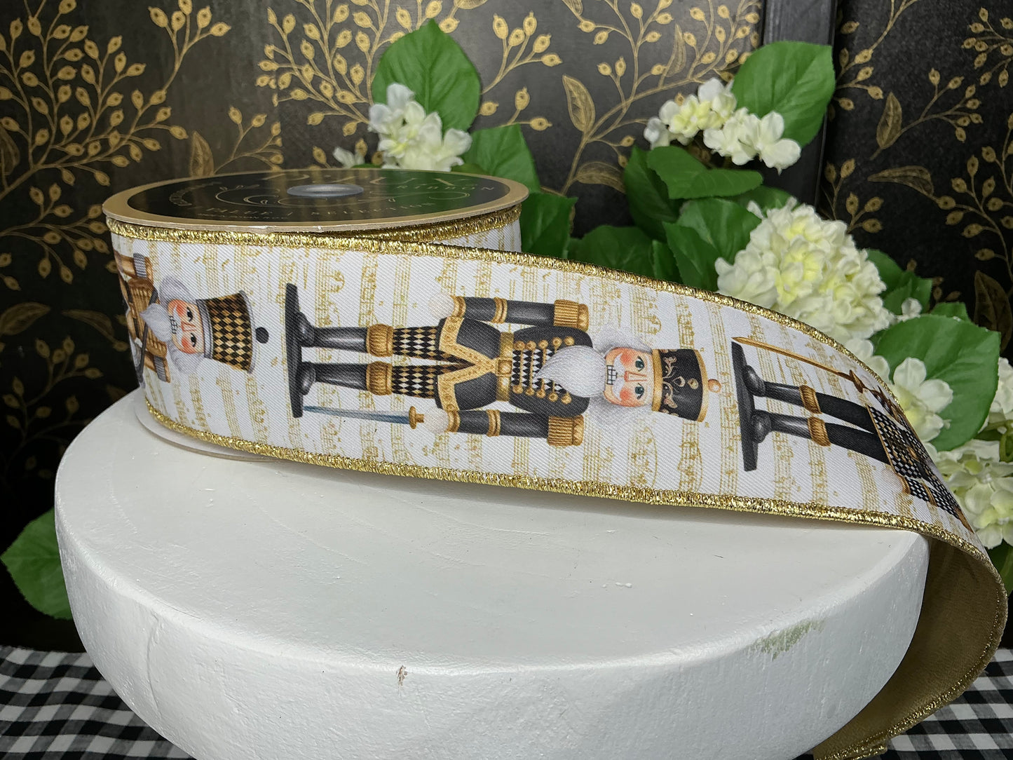 Black/White/Gold Nutcracker Ribbon - D’Lux