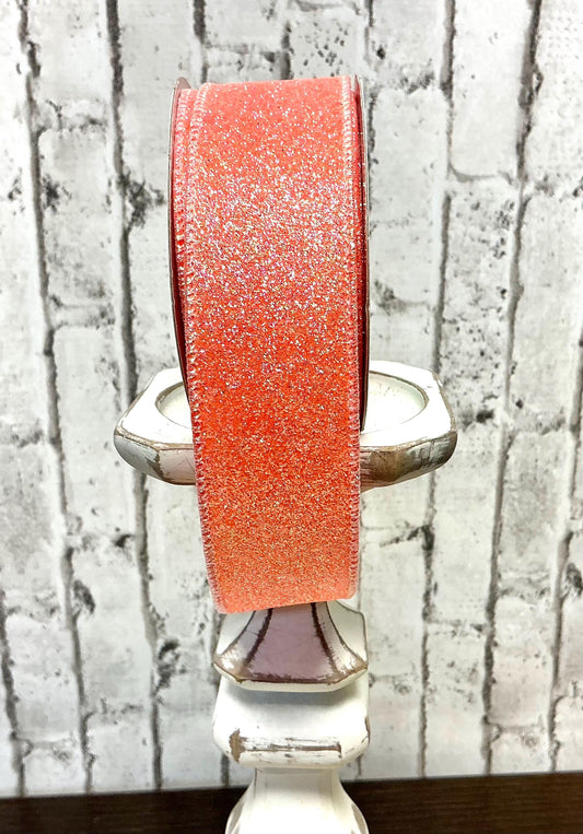 Orange Shimmer ribbon, 1.5” x 10YD. Wired, RGA181620