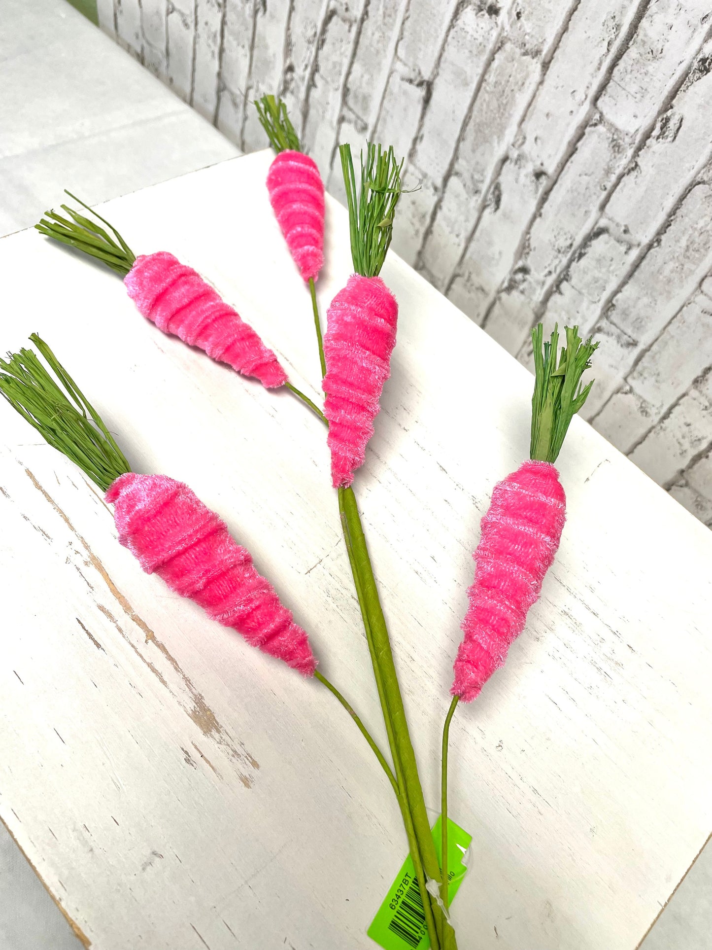 Pink velvet carrot spray, 63437BT, Easter carrot spray, spring pink carrots, velvet carrot spray, summer carrot spray