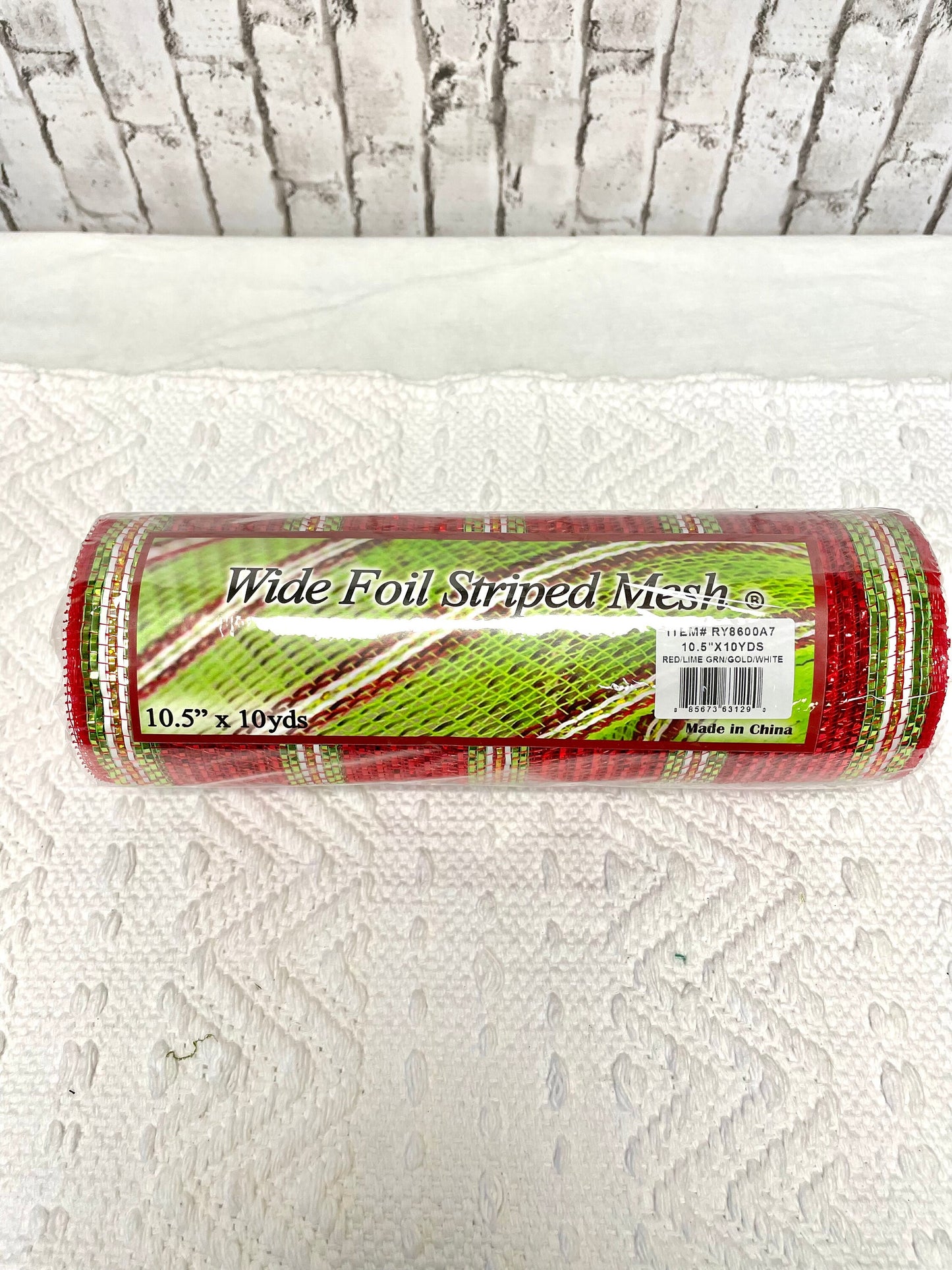 Red mesh with green gold white stripes, RY8600A7