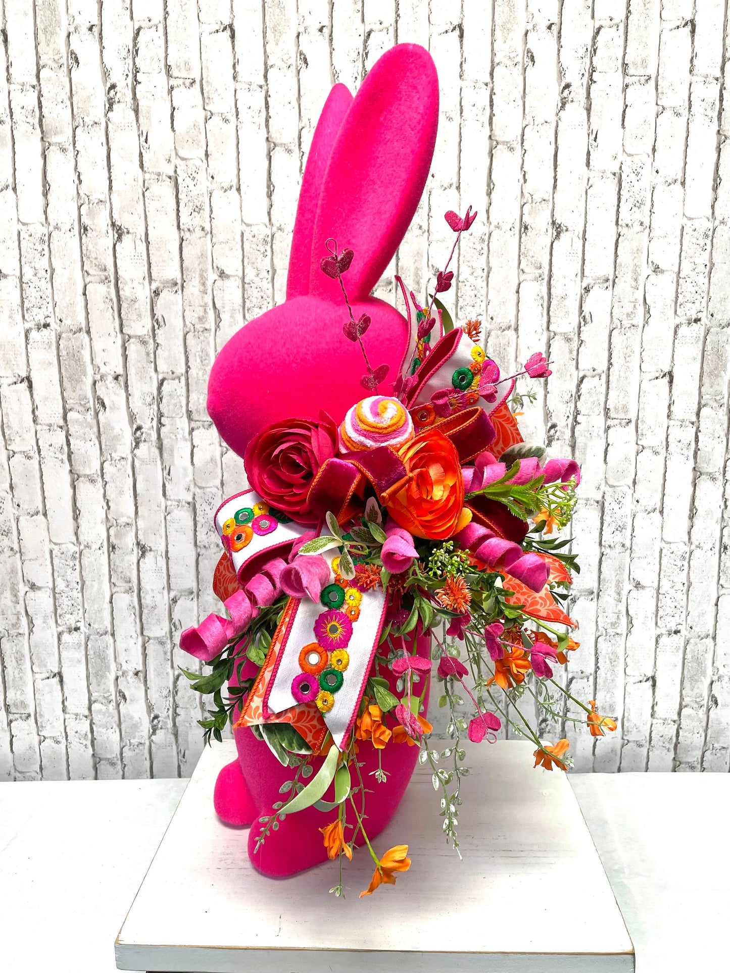 Easter bunny,X-Large jeweled bunny, hot pink jeweled bunny, Easter decor, Easter entry decor, hot pink glam bunny, free shipping.