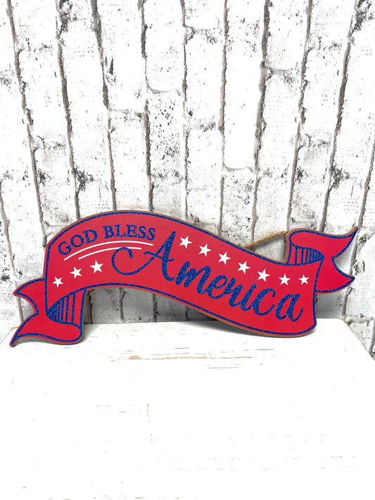 American banner sign, AP8866, wooden American sign, patriotic sign, summer sign
