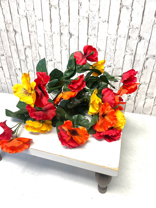 Satin pansy bush, 35103RDYWOR, orange pansy bush, pansy bush, fall pansy bush, spring bush, summer bush