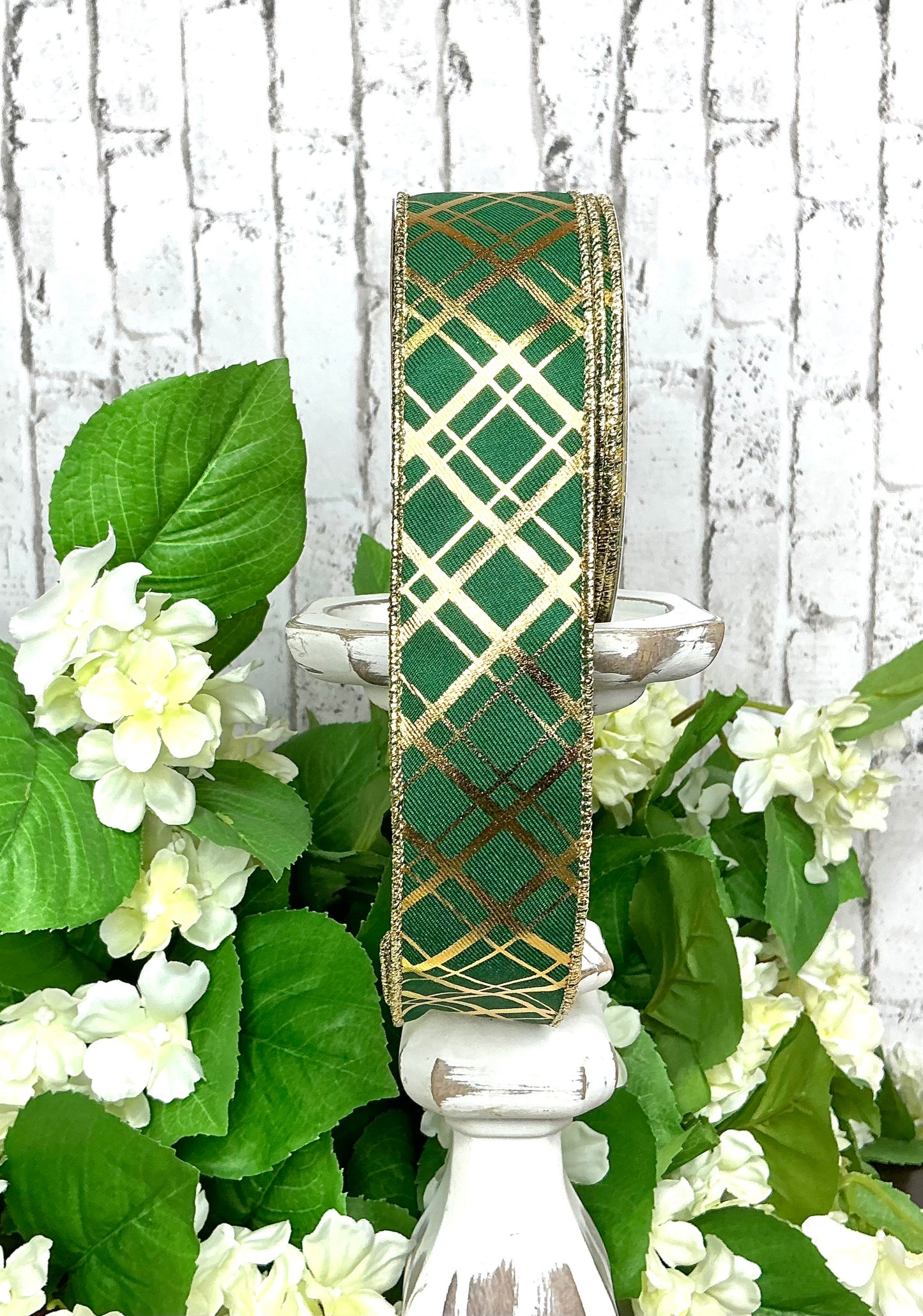 Green with gold lines ribbon, RGE1673CK