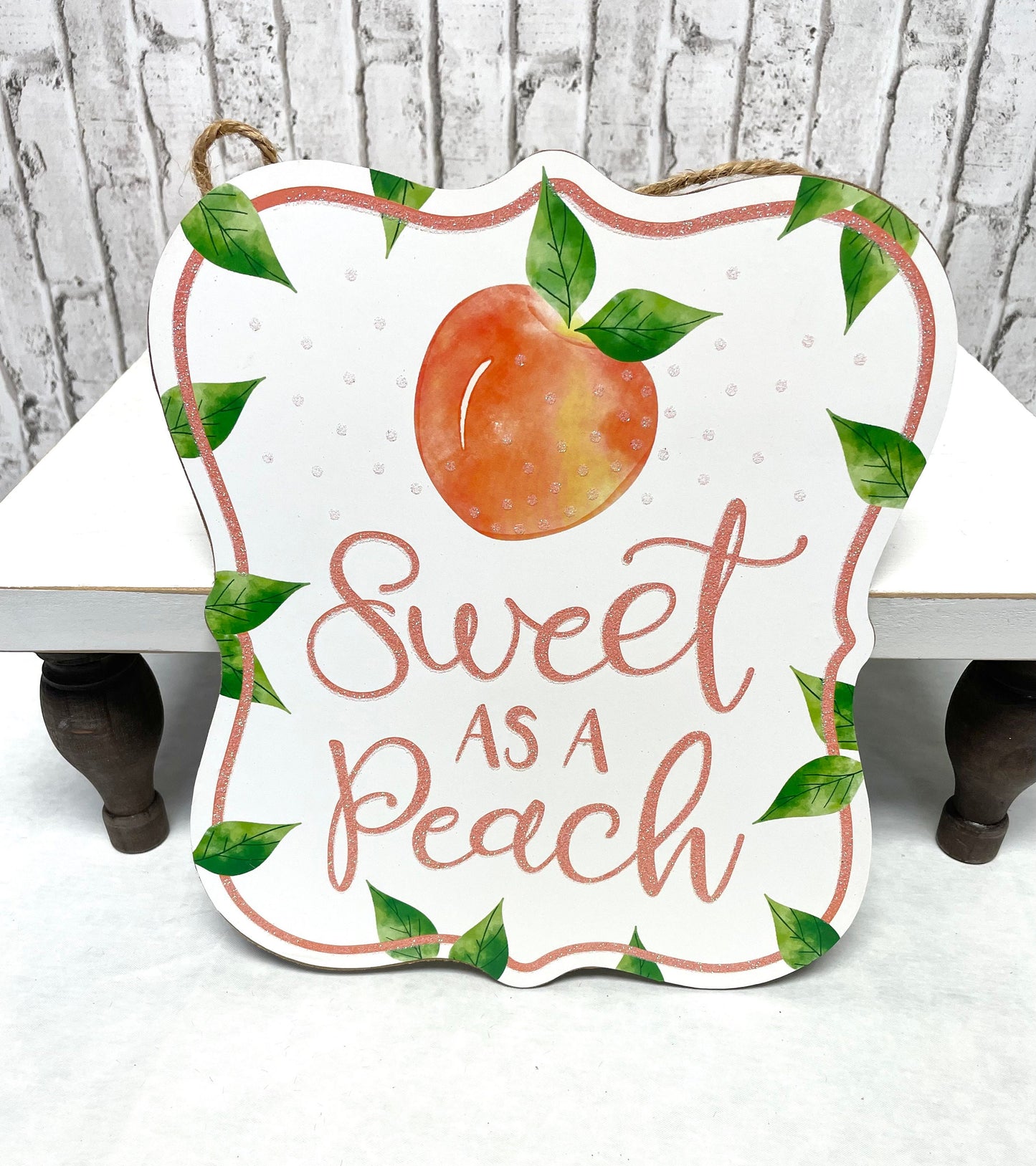 Spring sign, peach sign, sweet as a peach wreath sign, AP8884