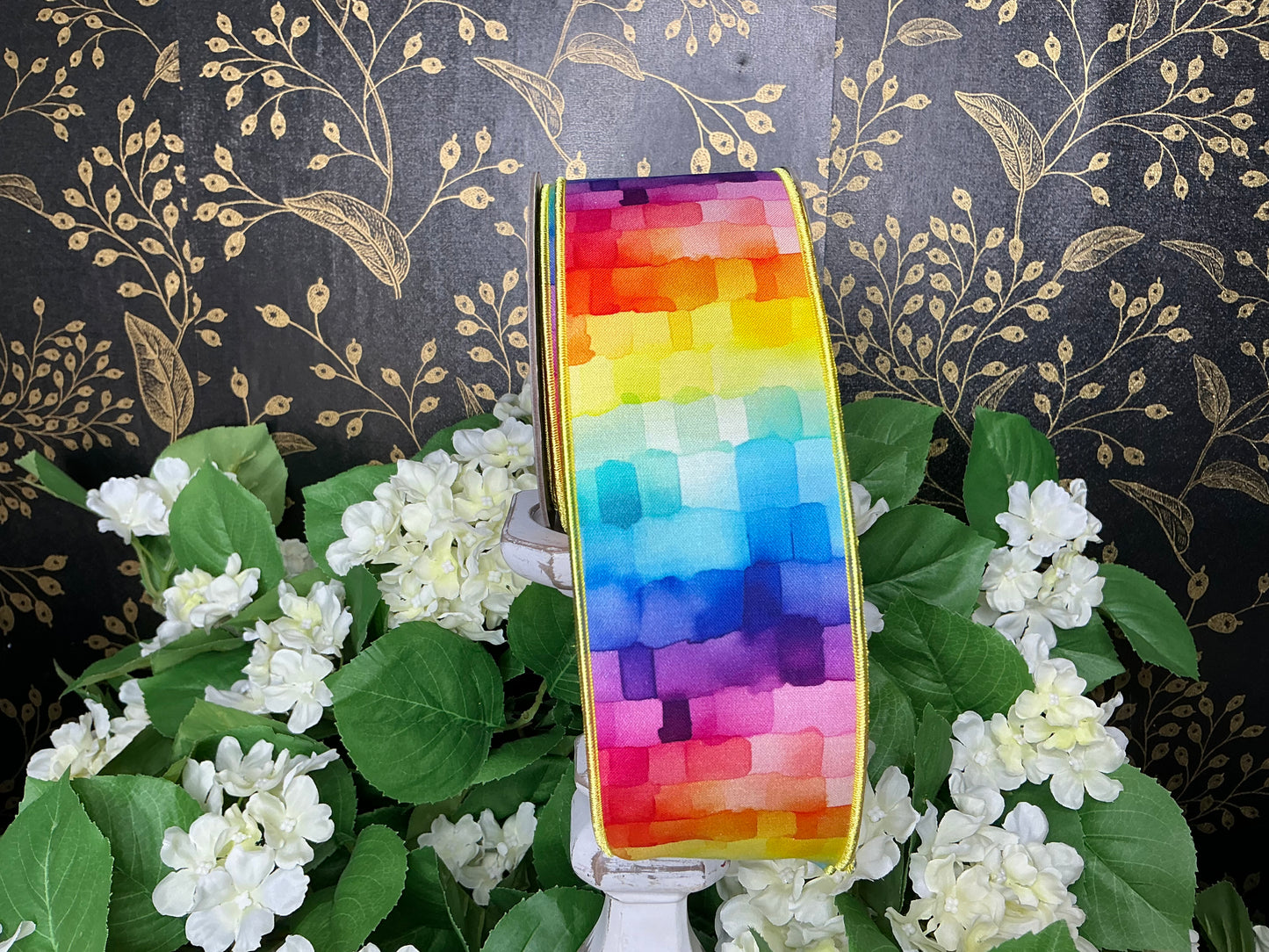 Watercolor Cubes Ribbon - d stevens - 45-0211