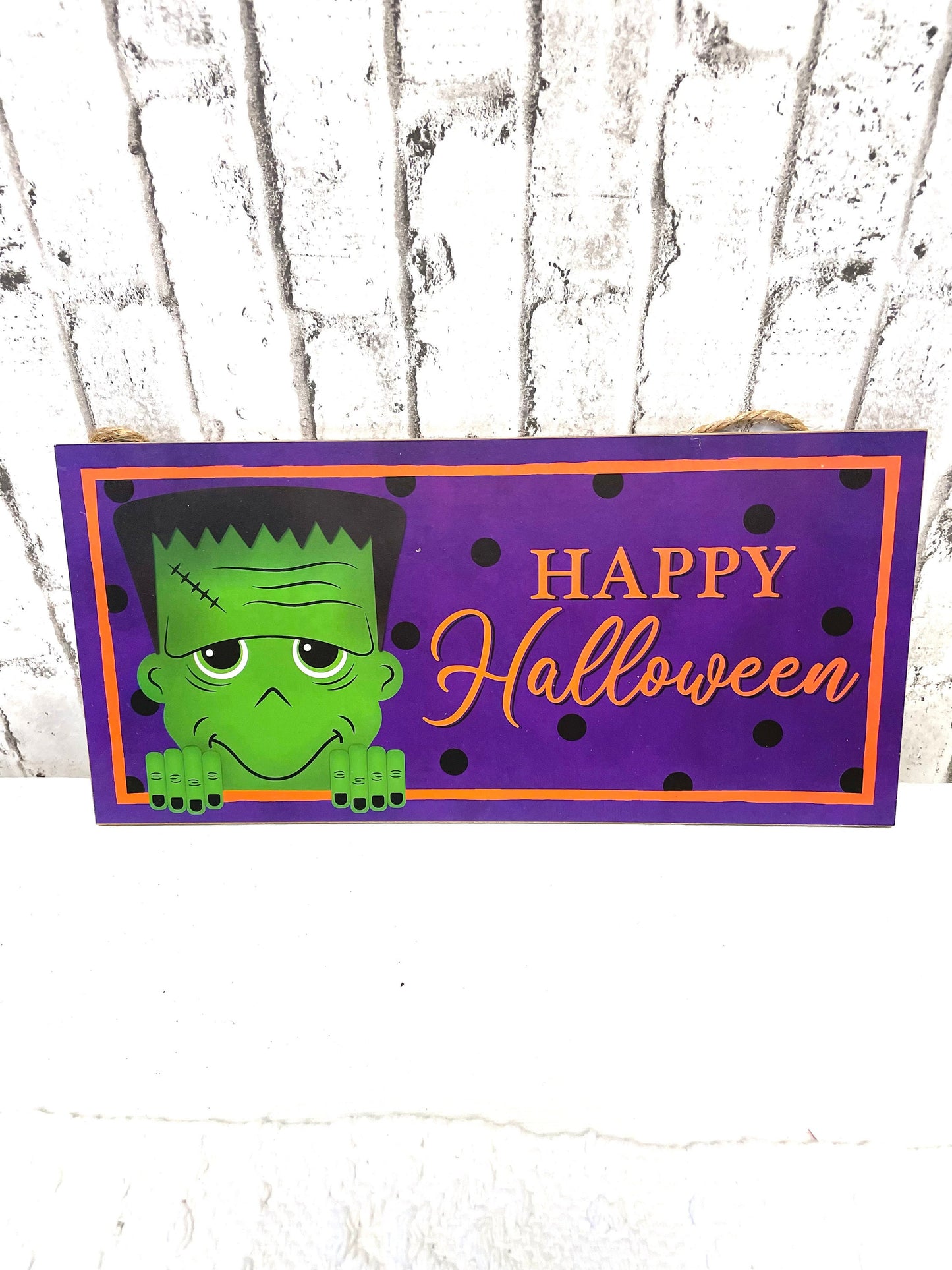 Halloween sign, frankly sign, Frankenstein sign, wreath sign, Halloween wreath sign